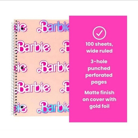 Barbie Pink 1 Subject Composition Notebook With Pen - Includes Pencil Pouch - Picture 7 of 10